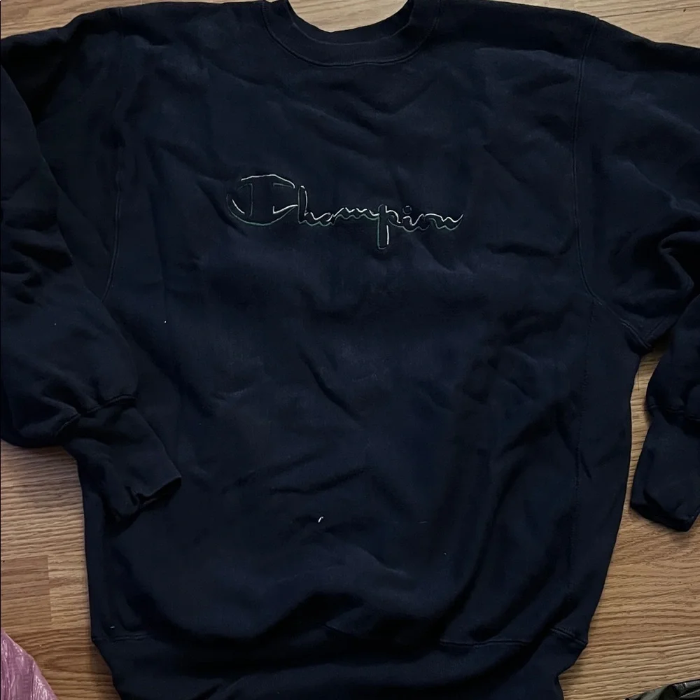 Champion Men's Black Crewneck Sweater - Picture 1 of 5